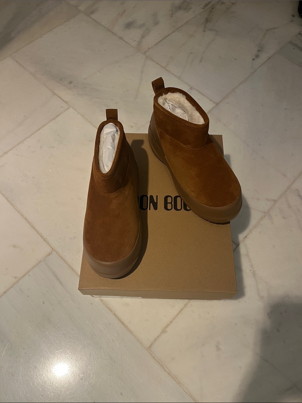 Chestnut Suede Winter Ankle Boots